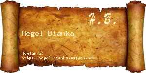 Hegel Bianka névjegykártya